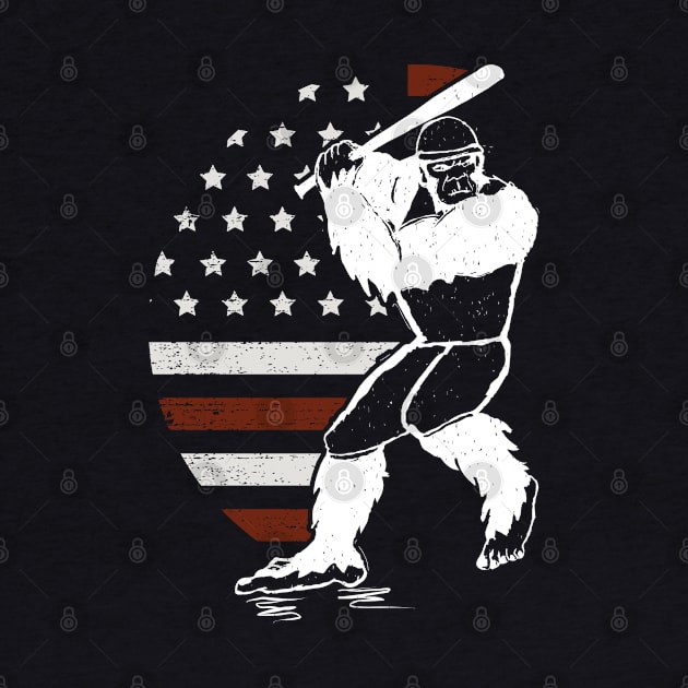 Bigfoot Baseball American Flag by Tesszero